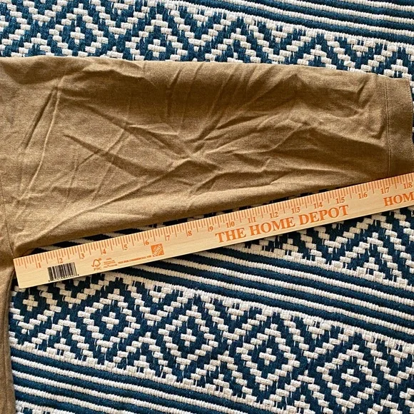 Eileen Fisher Shirt Women Large Tan Wool Chore Long Sleeve Workwear Minimalist - Picture 9 of 10